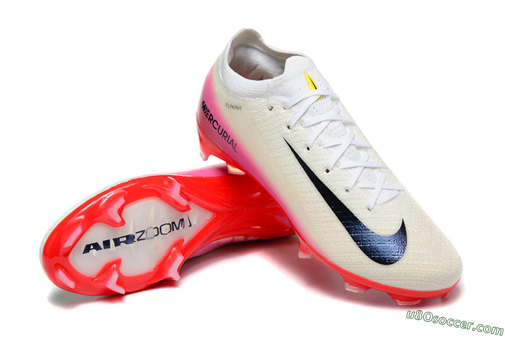 Nike Air Zoom Mercurial Vapor 16 Elite FG Firm Ground Soccer Cleats - Beige/Black/Red 4