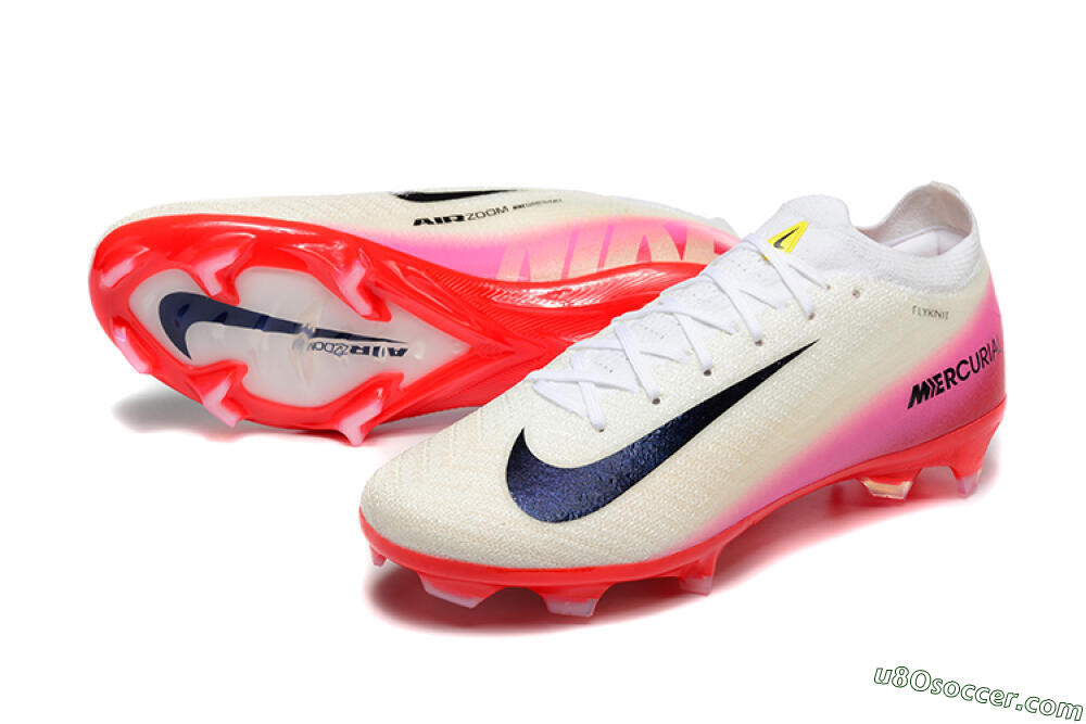 Nike Air Zoom Mercurial Vapor 16 Elite FG Firm Ground Soccer Cleats - Beige/Black/Red 3