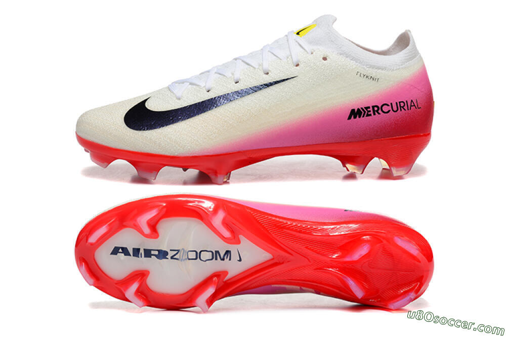 Nike Air Zoom Mercurial Vapor 16 Elite FG Firm Ground Soccer Cleats - Beige/Black/Red 0