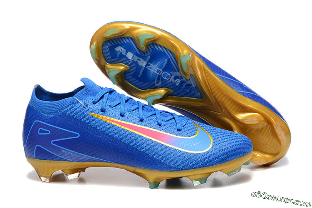 Nike Air Zoom Mercurial Vapor 16 Elite FG Firm Ground Soccer Cleats - Blue/Gold/Pink 1