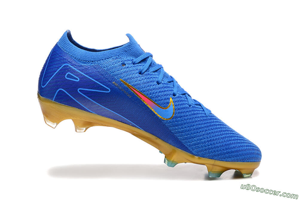 Nike Air Zoom Mercurial Vapor 16 Elite FG Firm Ground Soccer Cleats - Blue/Gold/Pink 7