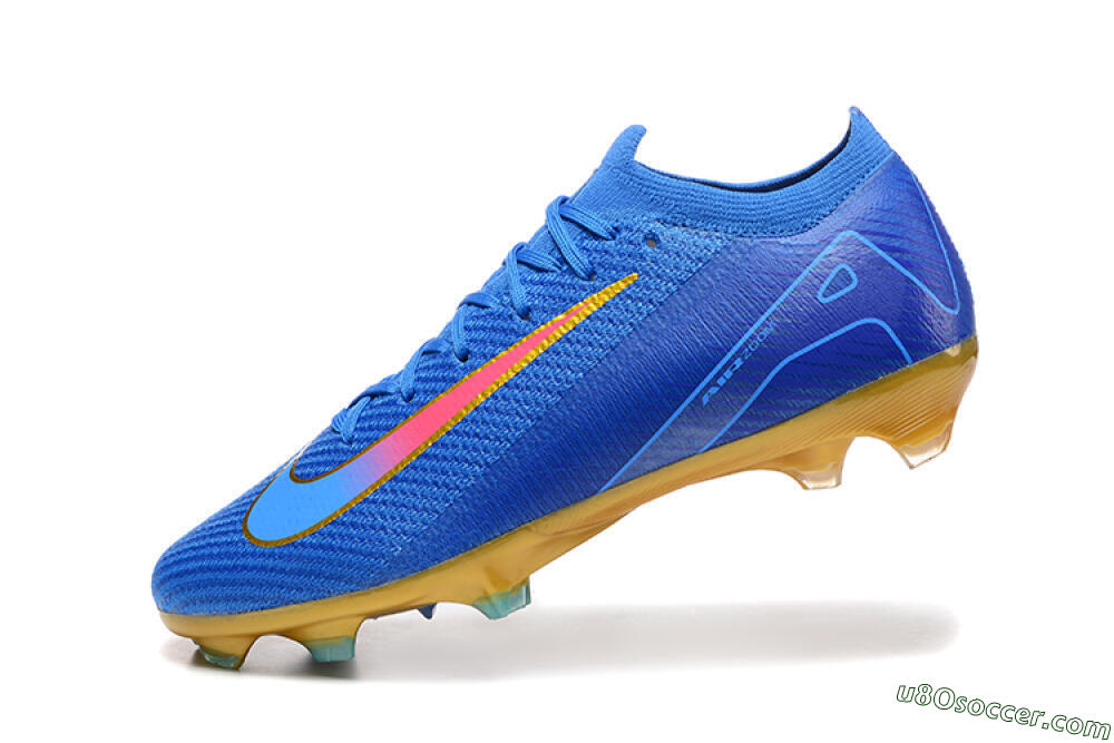 Nike Air Zoom Mercurial Vapor 16 Elite FG Firm Ground Soccer Cleats - Blue/Gold/Pink 8