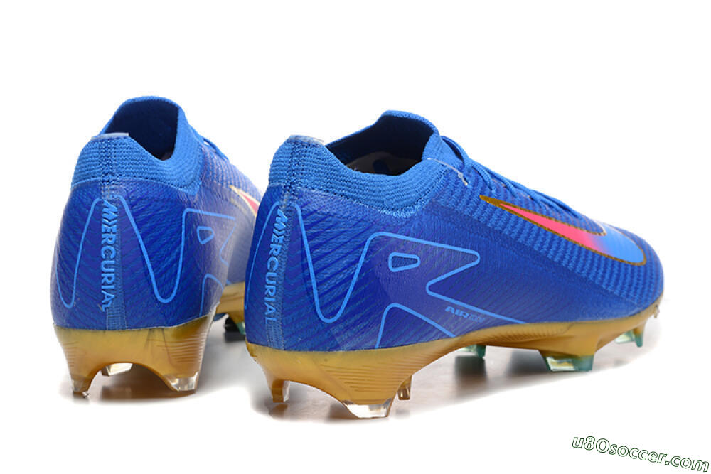 Nike Air Zoom Mercurial Vapor 16 Elite FG Firm Ground Soccer Cleats - Blue/Gold/Pink 9