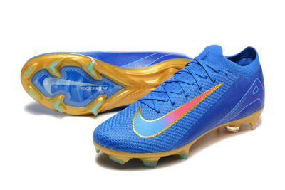 Nike Air Zoom Mercurial Vapor 16 Elite FG Firm Ground Soccer Cleats - Blue/Gold/Pink
