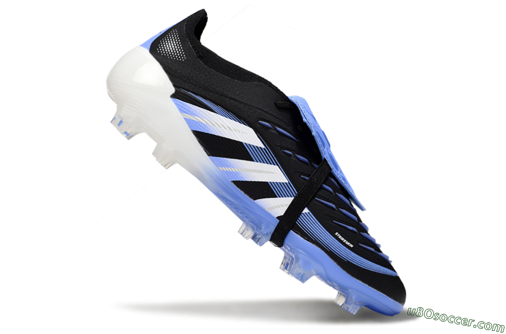 Adidas Predator 25 Elite Foldover Tongue FG Firm Ground Soccer Cleats - Black/White/Blue 4