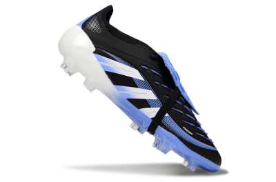 Adidas Predator 25 Elite Foldover Tongue FG Firm Ground Soccer Cleats - Black/White/Blue
