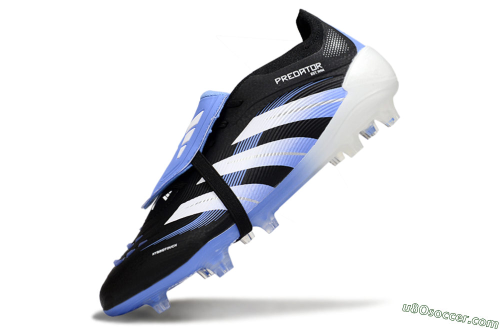 Adidas Predator 25 Elite Foldover Tongue FG Firm Ground Soccer Cleats - Black/White/Blue 5
