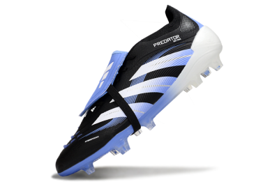Adidas Predator 25 Elite Foldover Tongue FG Firm Ground Soccer Cleats - Black/White/Blue
