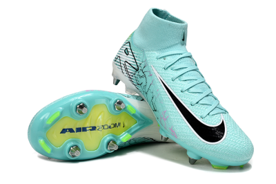 Nike Air Zoom Mercurial Superfly 10 Elite SG Soft Ground Soccer Cleats - Jade/White/Black