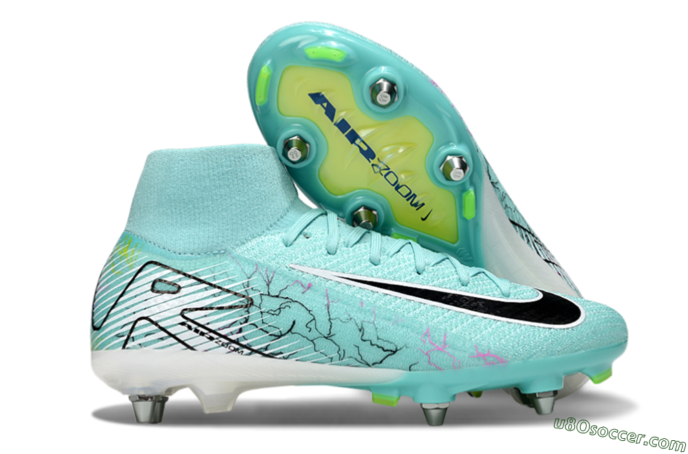 Nike Air Zoom Mercurial Superfly 10 Elite SG Soft Ground Soccer Cleats - Jade/White/Black 1