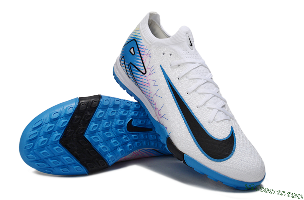 Nike Air Zoom Mercurial Vapor 16 Elite TF Artificial Turf Soccer Shoes - White/Blue/Black 3