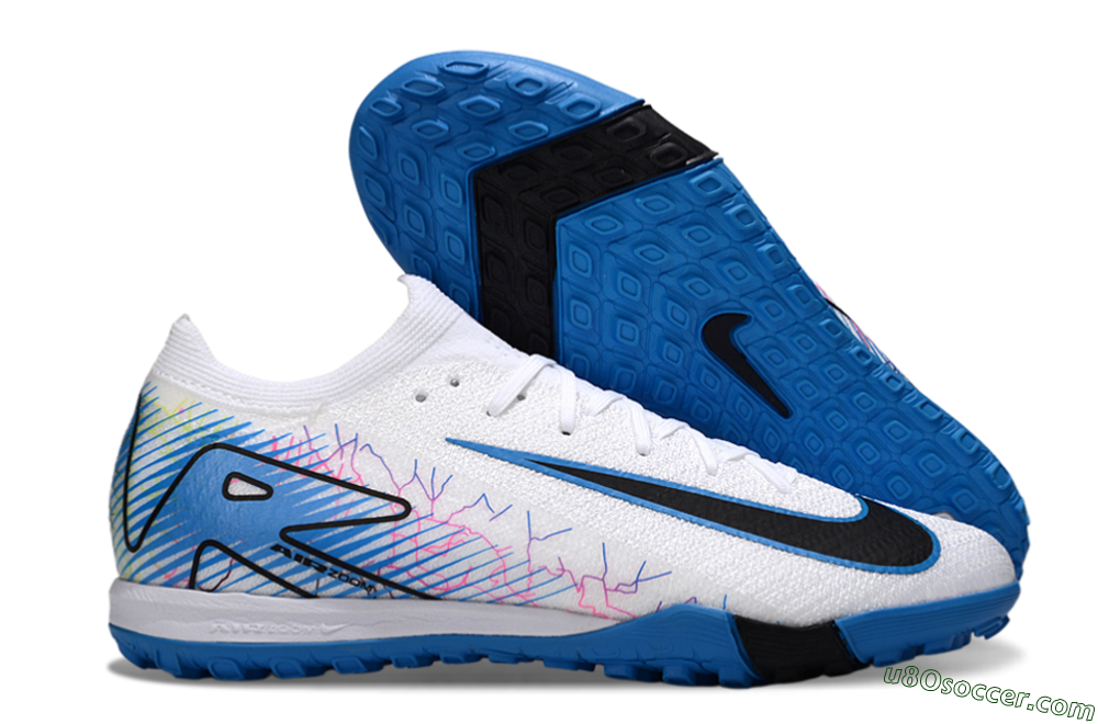 Nike Air Zoom Mercurial Vapor 16 Elite TF Artificial Turf Soccer Shoes - White/Blue/Black 1