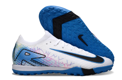Nike Air Zoom Mercurial Vapor 16 Elite TF Artificial Turf Soccer Shoes - White/Blue/Black