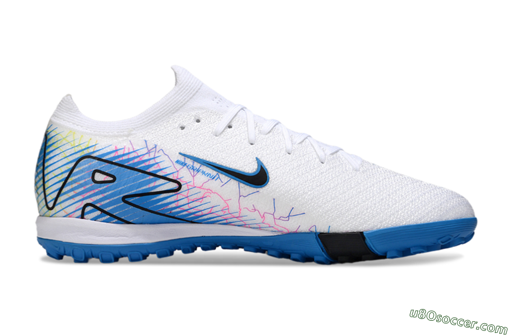 Nike Air Zoom Mercurial Vapor 16 Elite TF Artificial Turf Soccer Shoes - White/Blue/Black 7