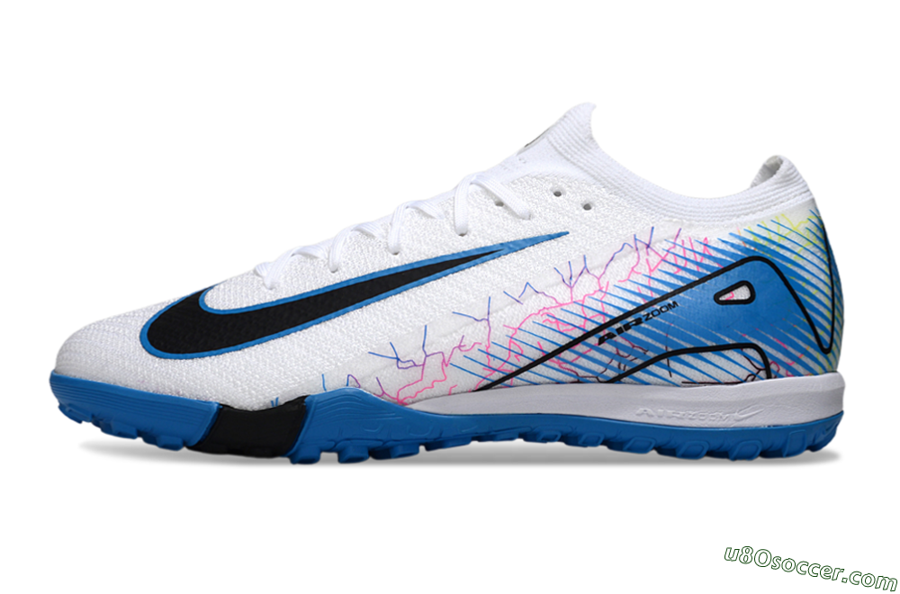 Nike Air Zoom Mercurial Vapor 16 Elite TF Artificial Turf Soccer Shoes - White/Blue/Black 2