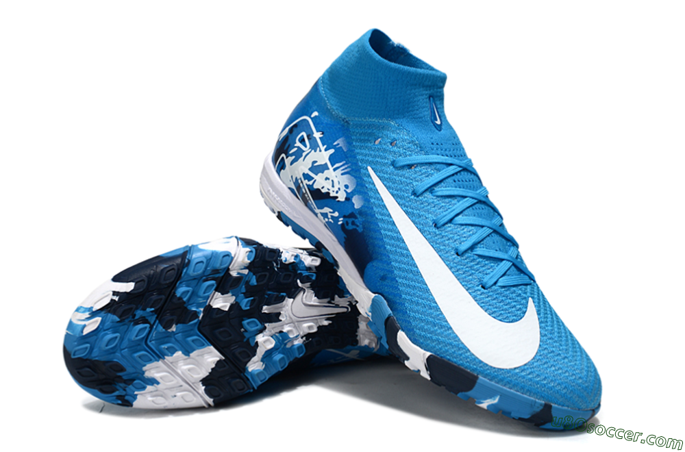 Nike Air Zoom Mercurial Superfly 10 Elite TF Artificial Turf Soccer Shoes - Blue/White 3