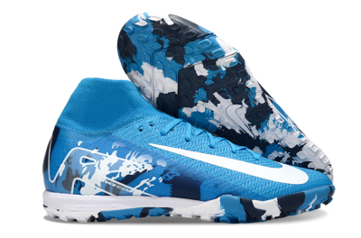 Nike Air Zoom Mercurial Superfly 10 Elite TF Artificial Turf Soccer Shoes - Blue/White