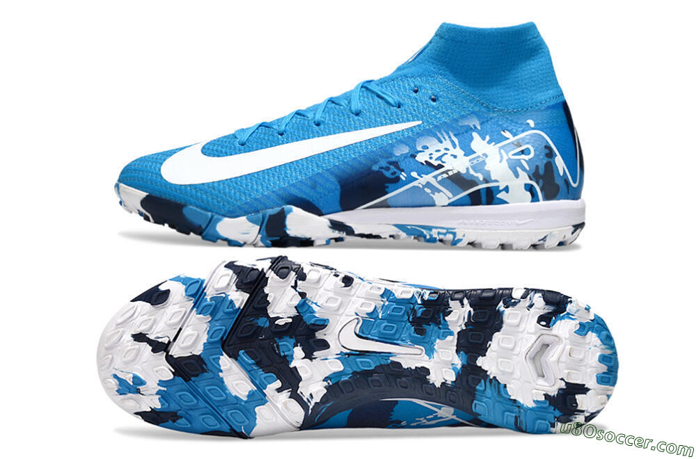 Nike Air Zoom Mercurial Superfly 10 Elite TF Artificial Turf Soccer Shoes - Blue/White 0