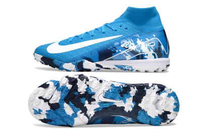 Nike Air Zoom Mercurial Superfly 10 Elite TF Artificial Turf Soccer Shoes - Blue/White