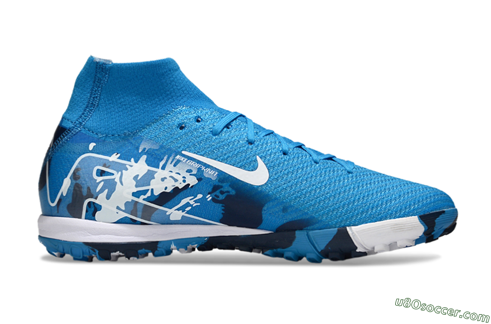 Nike Air Zoom Mercurial Superfly 10 Elite TF Artificial Turf Soccer Shoes - Blue/White 7