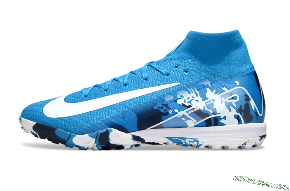 Nike Air Zoom Mercurial Superfly 10 Elite TF Artificial Turf Soccer Shoes - Blue/White 2