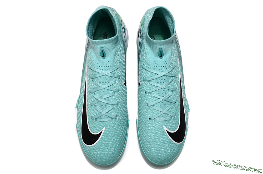 Nike Air Zoom Mercurial Superfly 10 Elite TF Artificial Turf Soccer Shoes - Jade/Black/White 4