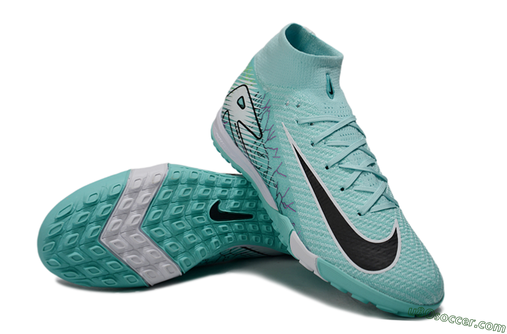Nike Air Zoom Mercurial Superfly 10 Elite TF Artificial Turf Soccer Shoes - Jade/Black/White 3