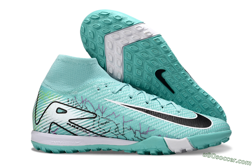 Nike Air Zoom Mercurial Superfly 10 Elite TF Artificial Turf Soccer Shoes - Jade/Black/White 1