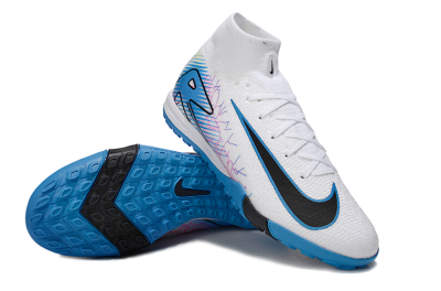 Nike Air Zoom Mercurial Superfly 10 Elite TF Artificial Turf Soccer Shoes - White/Blue/Black