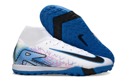 Nike Air Zoom Mercurial Superfly 10 Elite TF Artificial Turf Soccer Shoes - White/Blue/Black