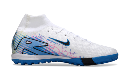 Nike Air Zoom Mercurial Superfly 10 Elite TF Artificial Turf Soccer Shoes - White/Blue/Black