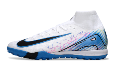 Nike Air Zoom Mercurial Superfly 10 Elite TF Artificial Turf Soccer Shoes - White/Blue/Black