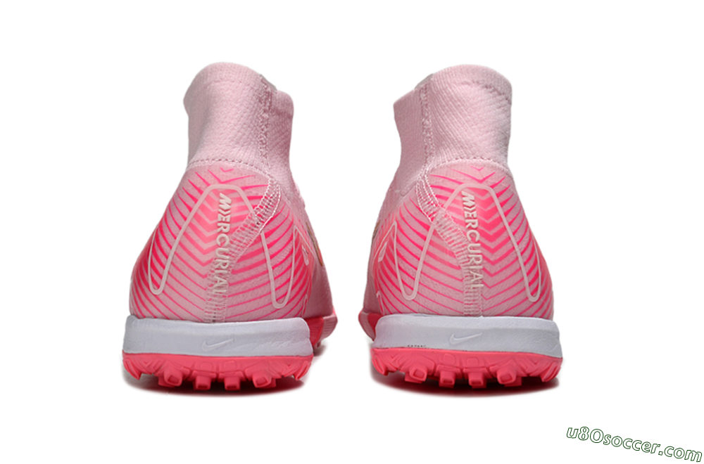 Nike Air Zoom Mercurial Superfly 10 Elite TF Artificial Turf Soccer Shoes - Pink/Red/Gold 5