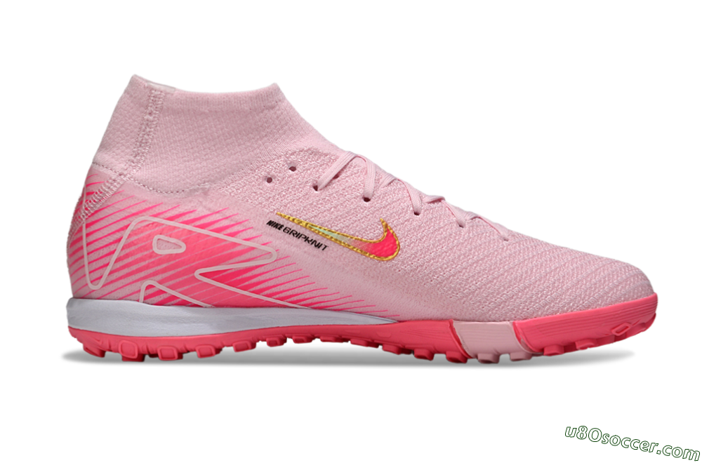 Nike Air Zoom Mercurial Superfly 10 Elite TF Artificial Turf Soccer Shoes - Pink/Red/Gold 7