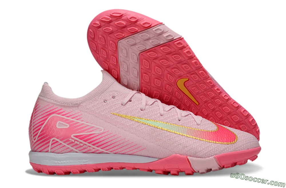 Nike Air Zoom Mercurial Vapor 16 Elite TF Artificial Turf Soccer Shoes - Pink/Gold/White 1