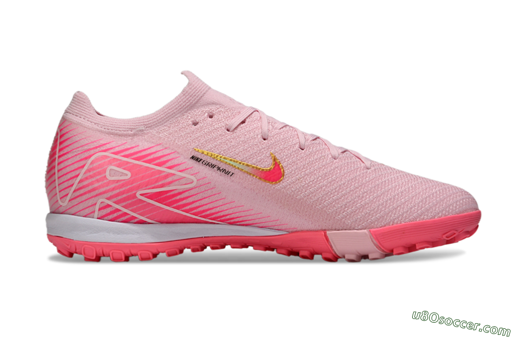 Nike Air Zoom Mercurial Vapor 16 Elite TF Artificial Turf Soccer Shoes - Pink/Gold/White 7