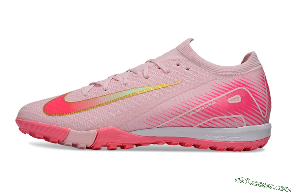 Nike Air Zoom Mercurial Vapor 16 Elite TF Artificial Turf Soccer Shoes - Pink/Gold/White 2