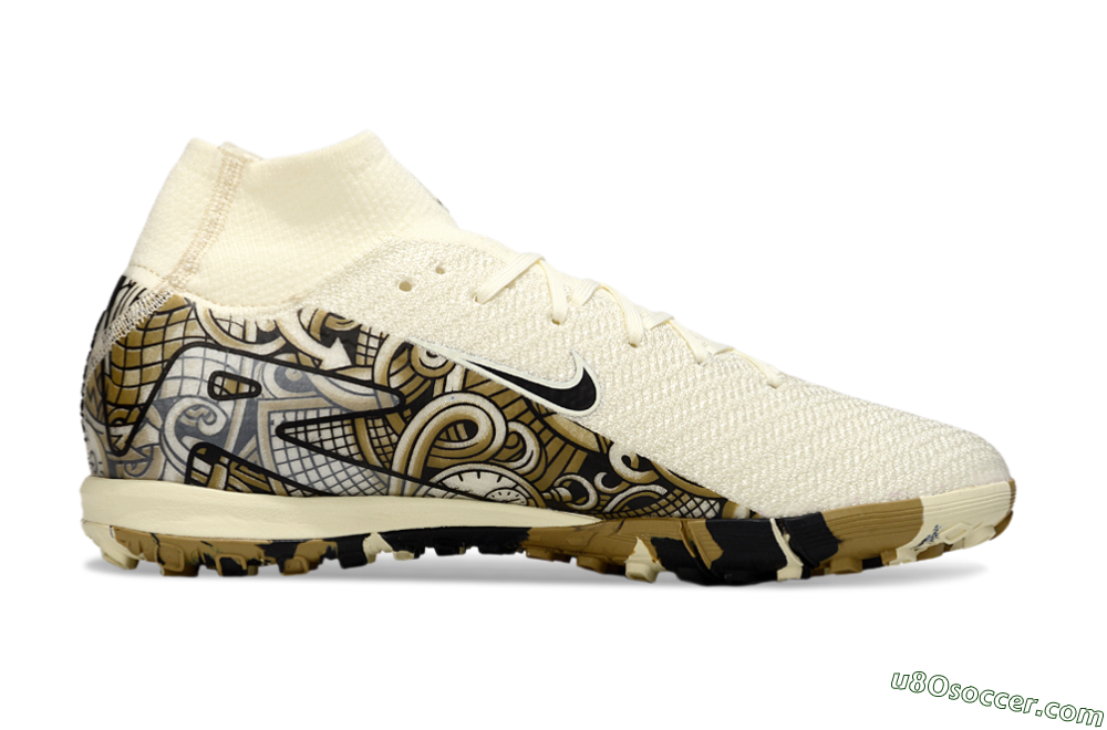 Nike Air Zoom Mercurial Superfly 10 Elite TF Artificial Turf Soccer Shoes - Beige/Black/Brown 7
