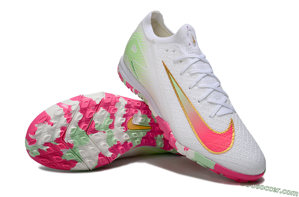 Nike Air Zoom Mercurial Vapor 16 Elite TF Artificial Turf Soccer Shoes - White/Red/Gold 3