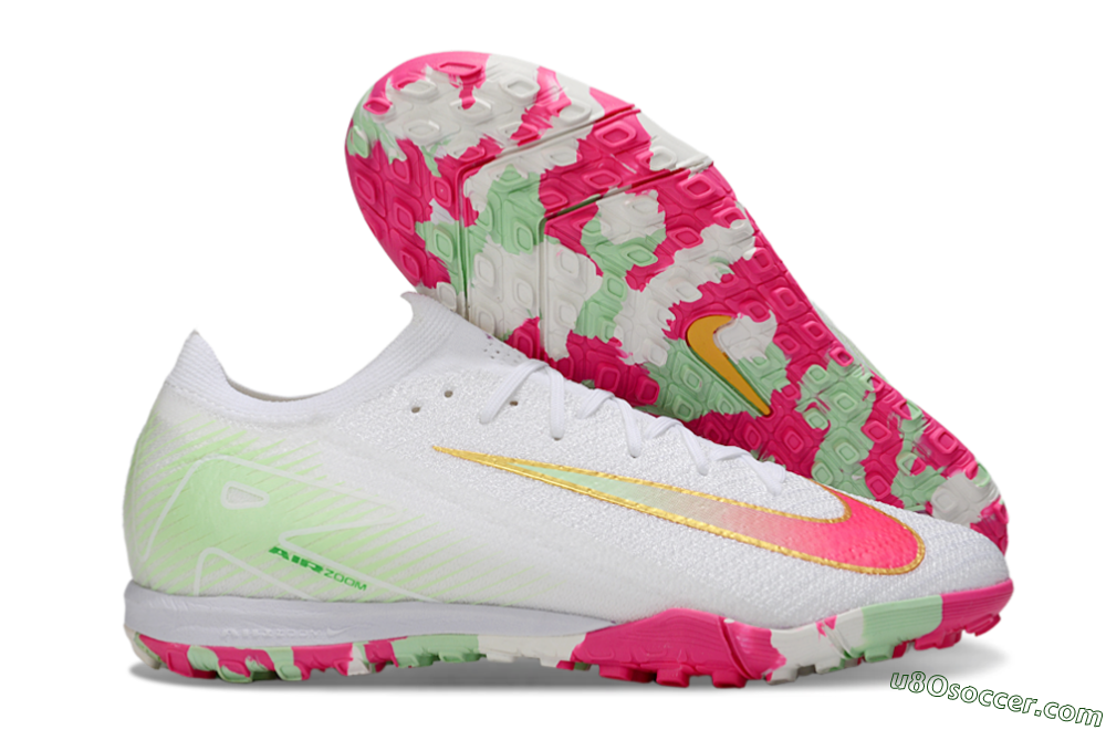 Nike Air Zoom Mercurial Vapor 16 Elite TF Artificial Turf Soccer Shoes - White/Red/Gold 1