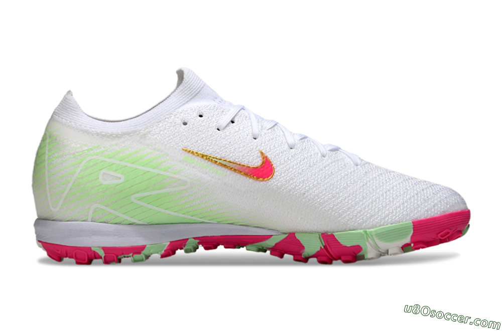 Nike Air Zoom Mercurial Vapor 16 Elite TF Artificial Turf Soccer Shoes - White/Red/Gold 7
