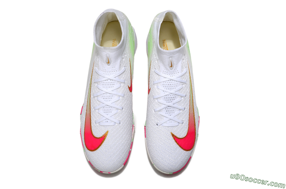 Nike Air Zoom Mercurial Superfly 10 Elite TF Artificial Turf Soccer Shoes - White/Red/Gold 4