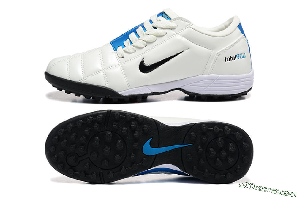 Nike Total 90 III TF Artificial Turf Soccer Shoes - Beige/Black/Blue 0