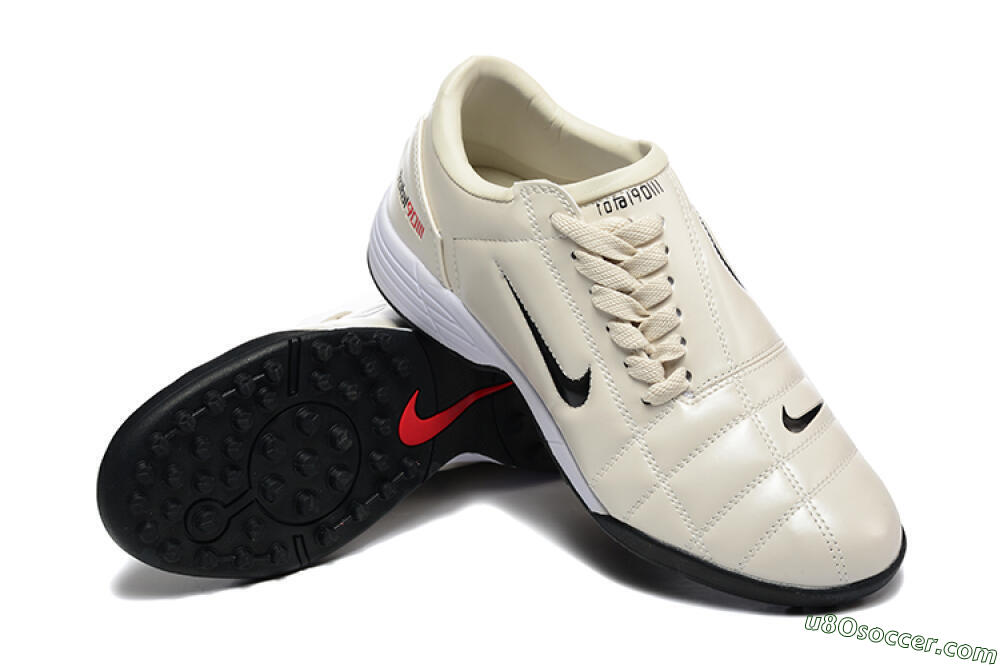 Nike Total 90 III TF Artificial Turf Soccer Shoes - Beige/Black/White 4