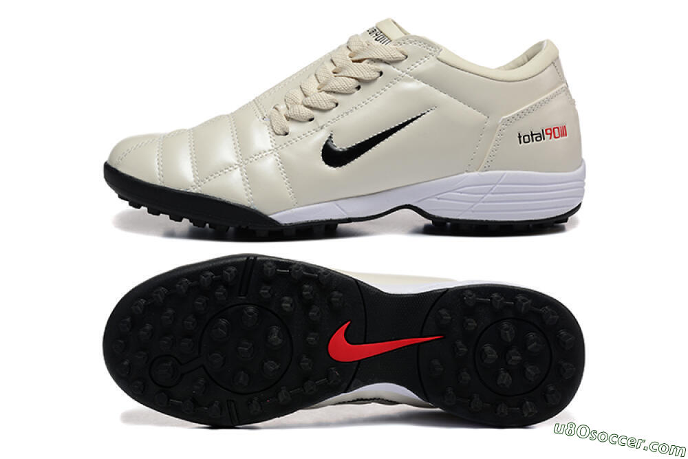 Nike Total 90 III TF Artificial Turf Soccer Shoes - Beige/Black/White 0