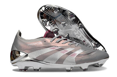 Adidas Predator 25 Elite FG Firm Ground Soccer Cleats - Silver/Pink/Red