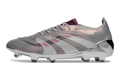 Adidas Predator 25 Elite FG Firm Ground Soccer Cleats - Silver/Pink/Red