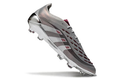 Adidas Predator 25 Elite FG Firm Ground Soccer Cleats - Silver/Pink/Red