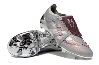 Adidas Predator 25 Elite Foldover Tongue FG Firm Ground Soccer Cleats - Silver/Pink/Red