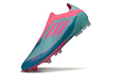 Messi x Adidas F50 Elite Laceless FG Firm Ground Soccer Cleats - Jade/Pink/Blue